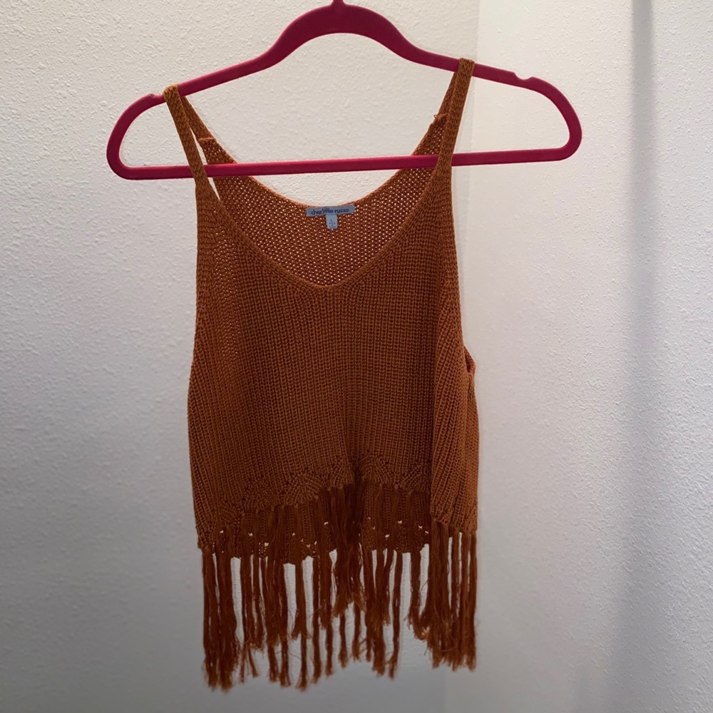 Orange crochet tank top
